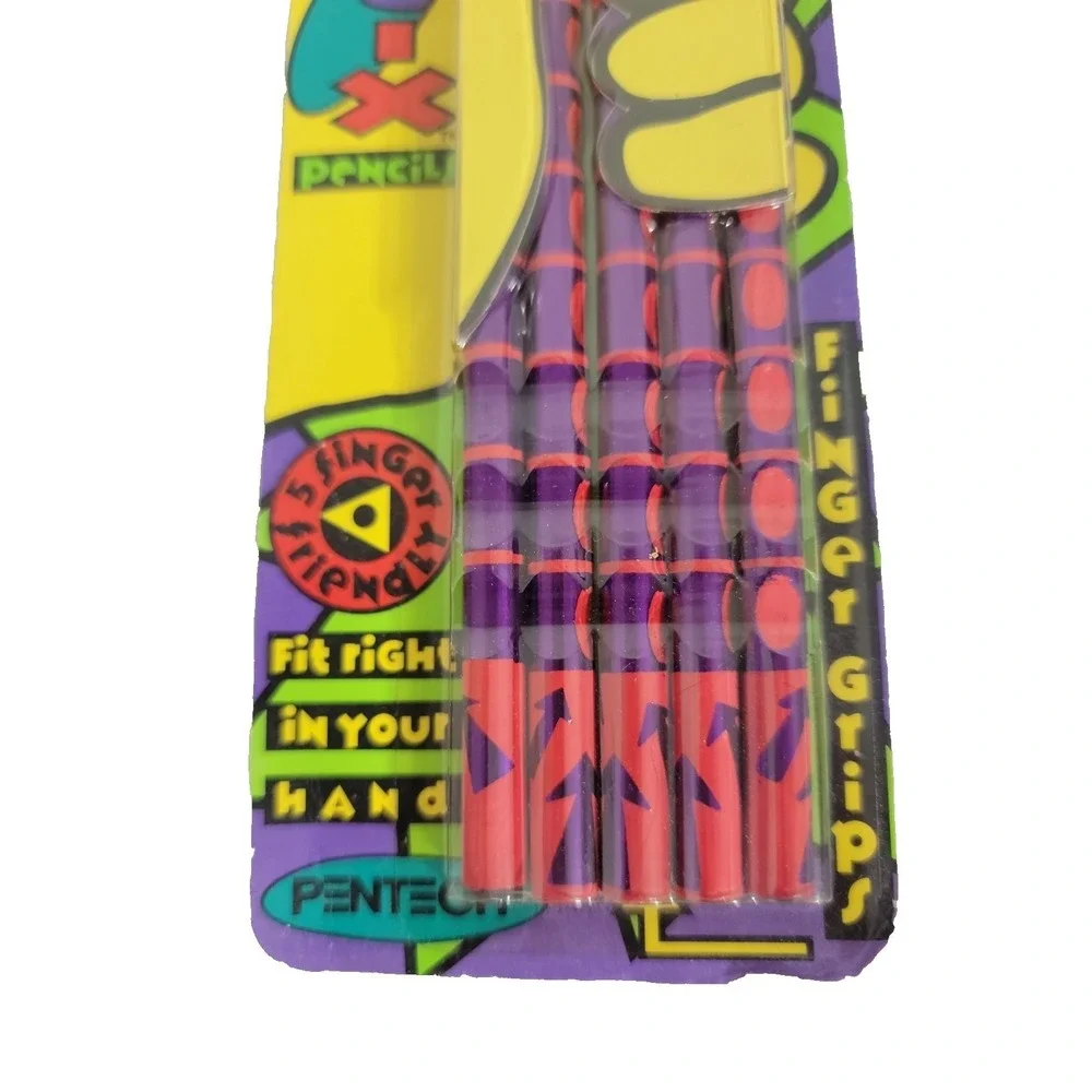 Vintage 1990 Pentech Gripstix No 2 HB Pencils 5 Pack NOS Sealed Made USA